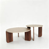 Simplicity and tranquility characterize this minimalist living room with a low table. Ideal for guesthouses, apartments, or small spaces. Perfect as a household furniture piece or as a pair of coffee tables.
