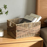 Creative paper rope storage basket - hand-held for storing miscellaneous items, cosmetics, storage box imitating rattan weaving, snack and toy storage basket