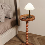 Mid-century modern small coffee table, solid wood vintage side table, perfect for use beside sofas, as a bedside table, or as a mini round table with legs.